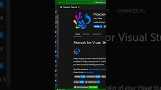 quotDarkest Video 🌚 Brightest Extension 🔥  Peacock Extension for VS Code Shortsquot [upl. by Anyak]