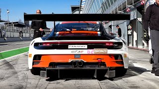 Porsche 992 GT3 R pure sound testing at Monza Start Up Pit Exit Accelerations Downshifts [upl. by Sherlocke154]