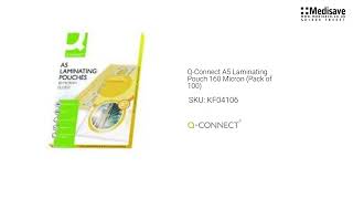 Q Connect A5 Laminating Pouch 160 Micron Pack of 100 KF04106 [upl. by Mac]