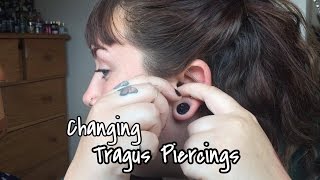 Changing Piercings Tragus [upl. by Epilef]