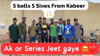 5 balls 5 Sixes From Kabeer Ak Or Puri series Win Ker li 😍🙌🏻❤️ Hamza Vlogs 10 circket [upl. by Natlus]