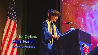 Alem Hadzic valedictorian of ECHS in Carrollton TX Full graduation speech [upl. by Annet]