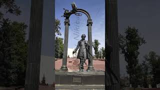 Vertical video Saransk Russia Monument to AS Pushkin Fountain descent Republic of Mordovia [upl. by Annawak]