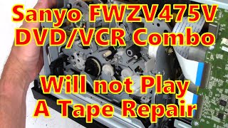 Sanyo FWZV475F DVD  VCR Combo Will not play a tape repair No parts required [upl. by Pangaro]