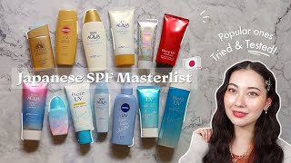 Japanese Sunscreen Review ☀️ Most popular JSPFs tried and tested [upl. by Colfin120]