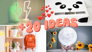 20 IDEAS para DECORAR tu cuarto AESTHETIC 🌙 ¡Transforma tu habitación ❤️ [upl. by Polik]