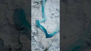 Epic Drone View of a Glacier River  MustSee Travel Destination alaska travel shorts trending [upl. by Roanna17]