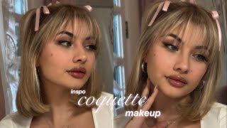 𐙚‎‧COQUETTE makeup tutorial para principiantes 🩰 [upl. by Gluck]