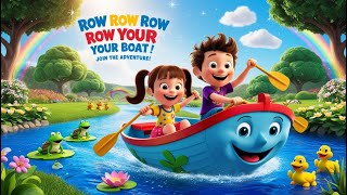 Row Row Row Your Boat 🚤  Fun Nursery Rhyme amp Adventure Song for Kids  LEARN KARIO G [upl. by Terrence]