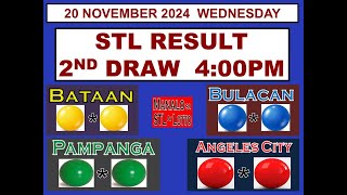 STL 2ND Draw 4PM Result STL Bataan Bulacan Pampanga Angeles 20 November 2024 WEDNESDAY [upl. by Kohcztiy]