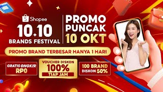 Promo Brand Terbesar Hanya 1 Hari  10 Oktober Promo Puncak Shopee 1010 Brands Festival [upl. by Keener]