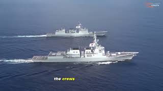 South Korean Navy warn Chinese fishing vessels in south china sea [upl. by Aicineohp]