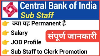 Sub staff work in Bank  central bank me sub Staff ka kya work hota hai  job profile [upl. by Colan]