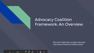 Advocacy Coalitions Framework  Policy Presentation [upl. by Garihc860]