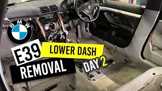 Removing the BMW e39 lower dash and front carpet  Replacing the e39 interior  Project Hershel [upl. by Artemisia617]