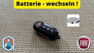 ✅ Funk Schlüssel Batterie wechseln FOB Fiat 500  Fiat Tipo  Fiat Punto  Anleitung ⚠️ [upl. by Redvers]