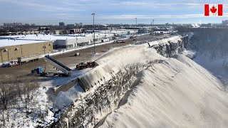 The BIGGEST snow dump site in MontrealQuebecCanadaHow snow dump in Canada🇨🇦🇨🇦❄️❄️ [upl. by Dyke]