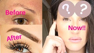 Microblading my eyebrows for 20 at home UPDATE [upl. by Jolenta]