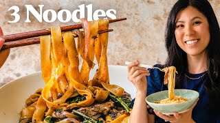 3 ASIAN NOODLE Recipes that Anyone Can Make [upl. by Nevart862]