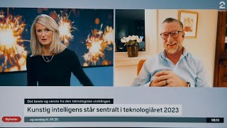 Kunstig intelligens sto sentralt i teknologiåret 2023  Gjest hos TV 2 Nyhetene [upl. by Idolem]