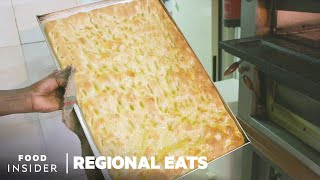 How Traditional Italian Focaccia Bread Is Made In Genoa Italy  Regional Eats [upl. by Ayeka]