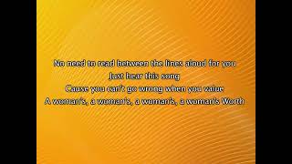 Alicia Keys A Womans Worth Lyrics In Video [upl. by Alegnaed]