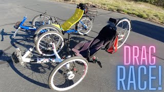 Recumbent Trike Drag Race ICE VTX vs Greenspeed GTO [upl. by Remot166]