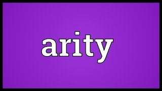 Arity Meaning [upl. by Given463]