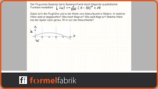 Quadratische Funktionen Textaufgabe Speerwurf [upl. by Gnok]