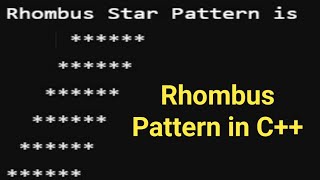 Rhombus Pattern in C  Cpp Programming Patterns Questions [upl. by Nicoline]