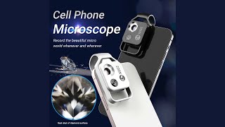 HD 200x Zoom Microscope Lens with LED Light and CPL for Smartphones [upl. by Nellie]