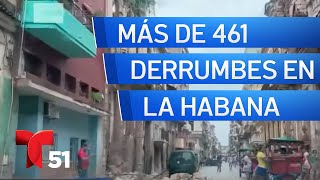 Autoridades cubanas reportan más de 461 derrumbes en La Habana tras el huracán Rafael [upl. by Hale992]