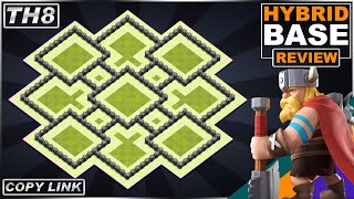 BEST TH8 HYBRID Base 2021 With REPLAY Town Hall 8 Base with Copy Link  Clash of Clans [upl. by Anaes837]