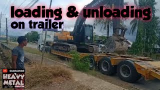 How to load an excavator on trailer [upl. by Laryssa]