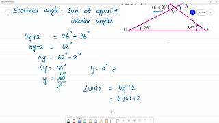 Class 7 TN Maths Term II 4 Geometry Example 49 With the given data find ∠UWY  What is ∠XWV [upl. by Nahsar]