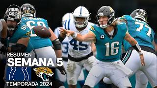 Indianapolis Colts vs Jacksonville Jaguars  Semana 5  NFL 2024  Highlights Resumen en español [upl. by Znerol]