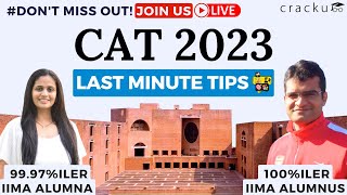 CAT 2023 Last Minute Tips 🔴 By Maruti Sir amp Sayali Maam  Preparation Strategy For Exam Day [upl. by Malilliw]