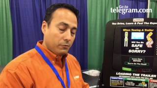 Demonstration of safe trailer towing by UHaul at DOT expo in Worcester [upl. by Narak104]