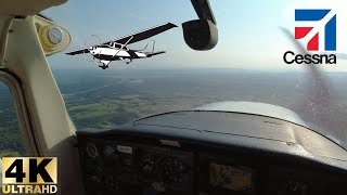 Cessna 152 Flight Training 4K  Cessna Cockpit View  Panoramic Flight From Pisarovina Airfield [upl. by Yclehc]