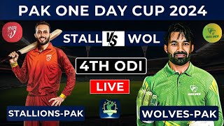 Live  StallionsPAK vs WolvesPAK  4th ODI  Pakistan Champion One Day Cup 2024 cricket live [upl. by Leighland774]