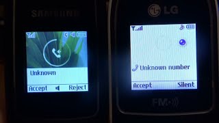 Samsung E1150i amp LG A175 Incoming Calls [upl. by Ymerej]