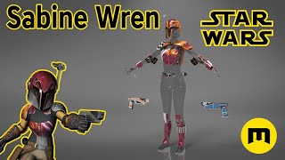 Sabine Wren  Mandalorian armor 3D model ready for 3D printing [upl. by Nrehtac]