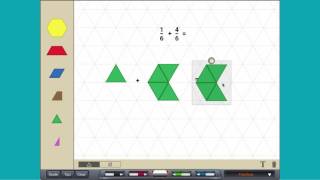 Adding Fractions Like Denominators  with Pattern Blocks [upl. by Fabyola928]