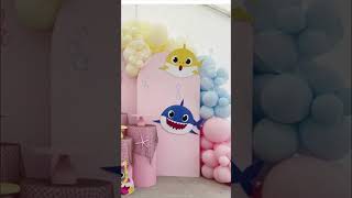 Baby shark birthday decorations  theme birthday party ideas at home and garden [upl. by Yleek598]