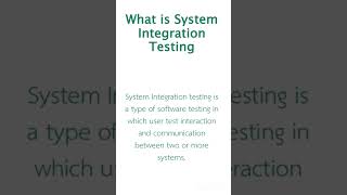 What is system integration testing [upl. by Hanas559]