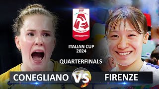 Quarter Finals Conegliano vs Firenze  Italian Volleyball LVF SerieA1 Coppa Italia 2024 [upl. by Yelhs]