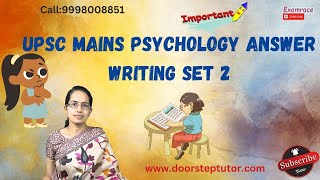 UPSC Mains Psychology Answer Writing Set 2 Sample Answer amp Improvement Areas psychologyoptional [upl. by Heather103]