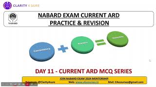 NABARD Exam 2024 ARD CURRENT SERIES  Day 11 [upl. by Wahs]