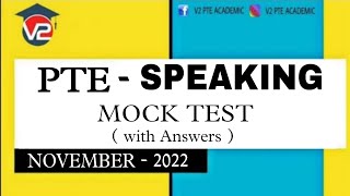 PTE SPEAKING MOCK TEST  V2 PTE ACADEMIC  NOVEMBER 2022  TEST 2 [upl. by Mendoza946]