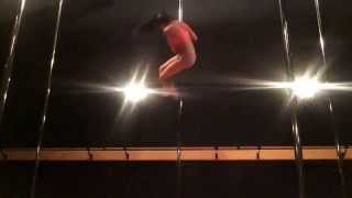 Pole Layback into death drop Pole 23 taught at infitdancecom [upl. by Nodnab]